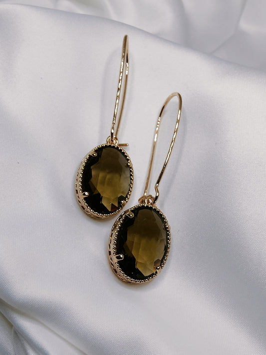 Queen Crystal Earrings - Grey