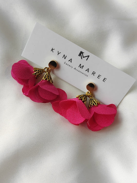 Fleur Earrings - Cerise Pink