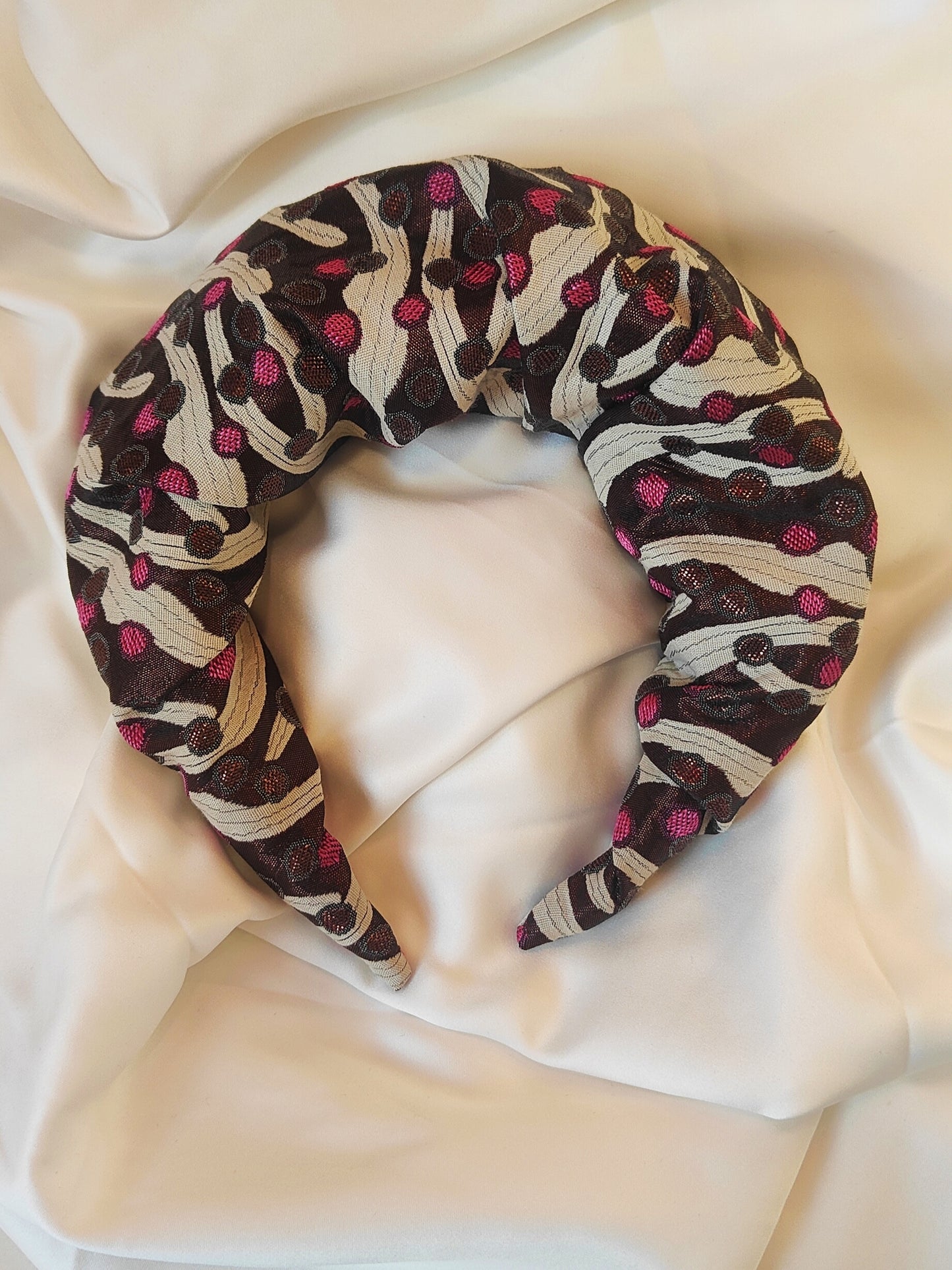 Statement Ruffle Headband - 70's Berry