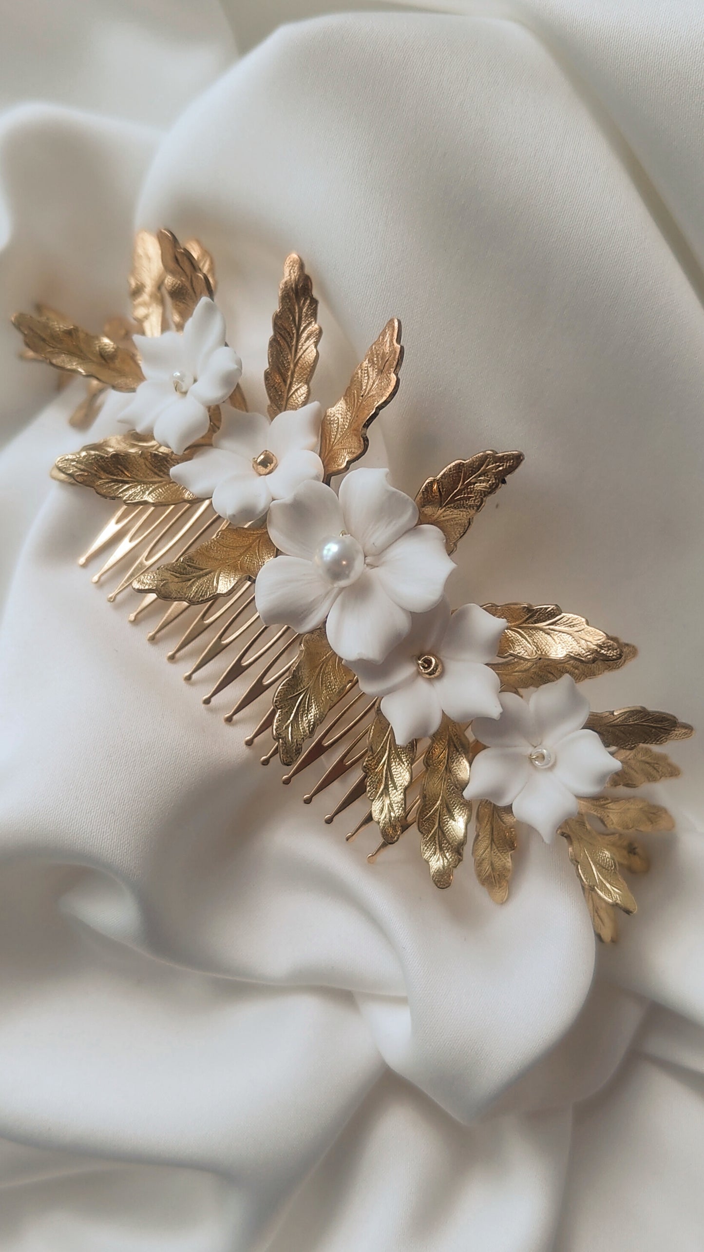 ATHENA  - Gold Floral Bridal Hair Accessory