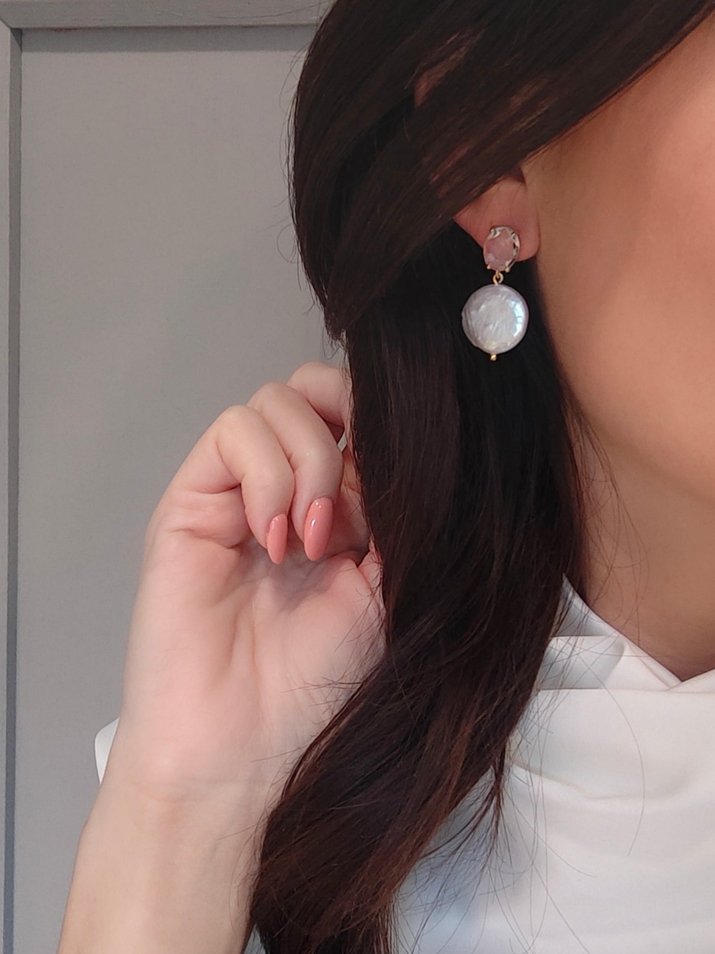 CALLIE - Crystal & Pearl Contemporary Earrings