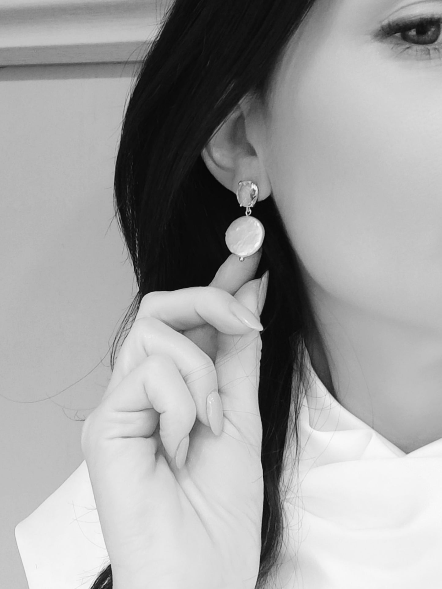 CALLIE - Crystal & Pearl Contemporary Earrings