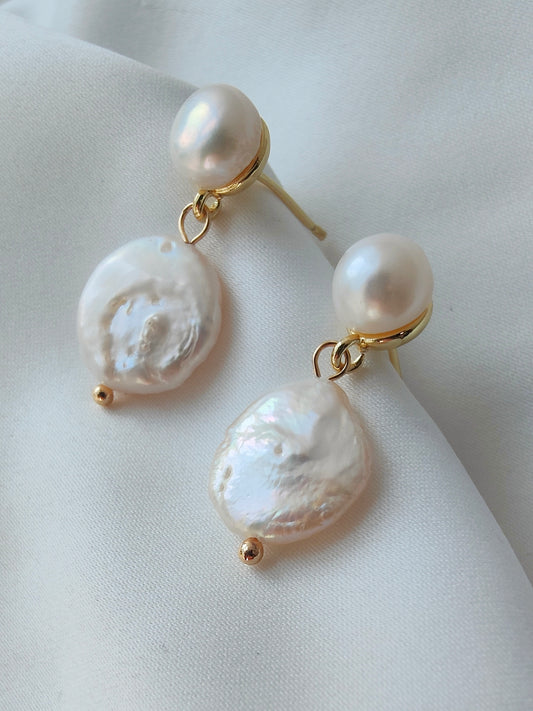 BROOKE - Contemporary Pearl Bridal Earrings