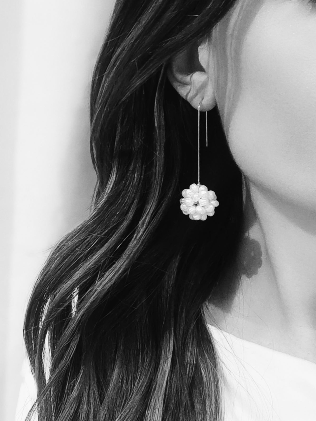 MIRANDA - Cluster Pearl Drop Bridal Earrings