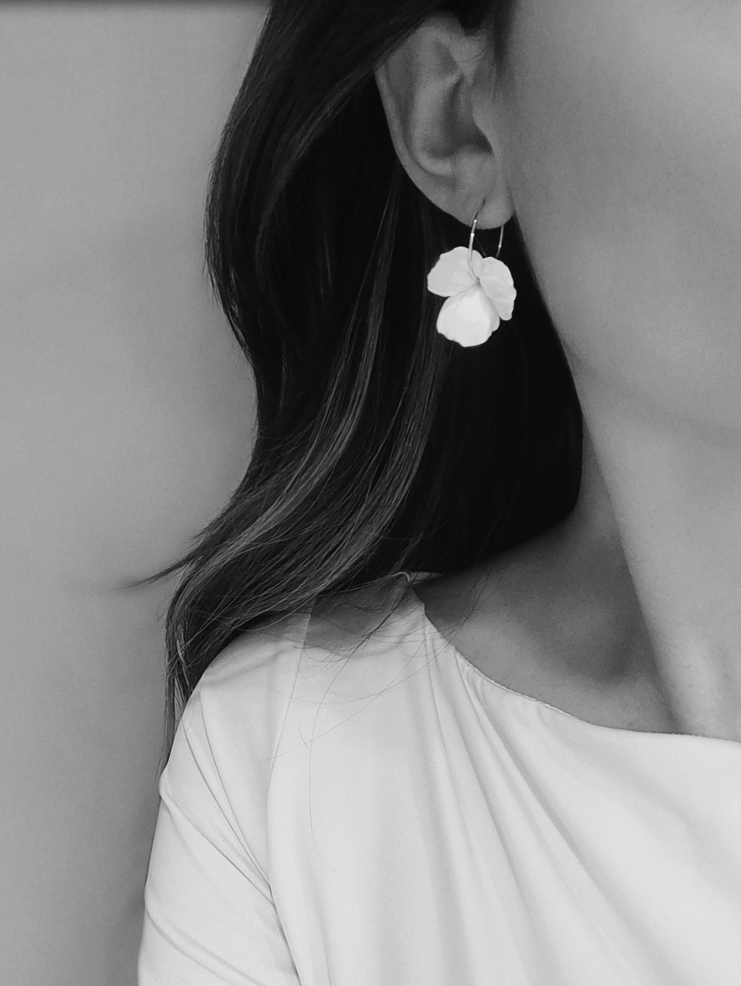 Ellena - Floral Hoop Bridal Earrings