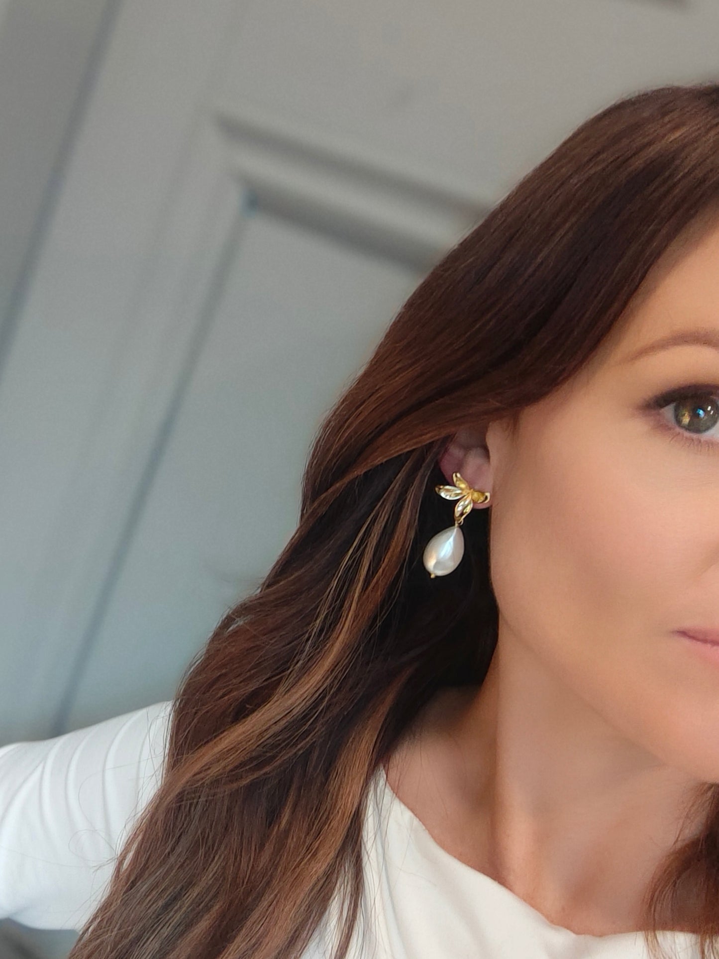 OPHELIA - Ráiteas Earring Bridal Pearl & Gold