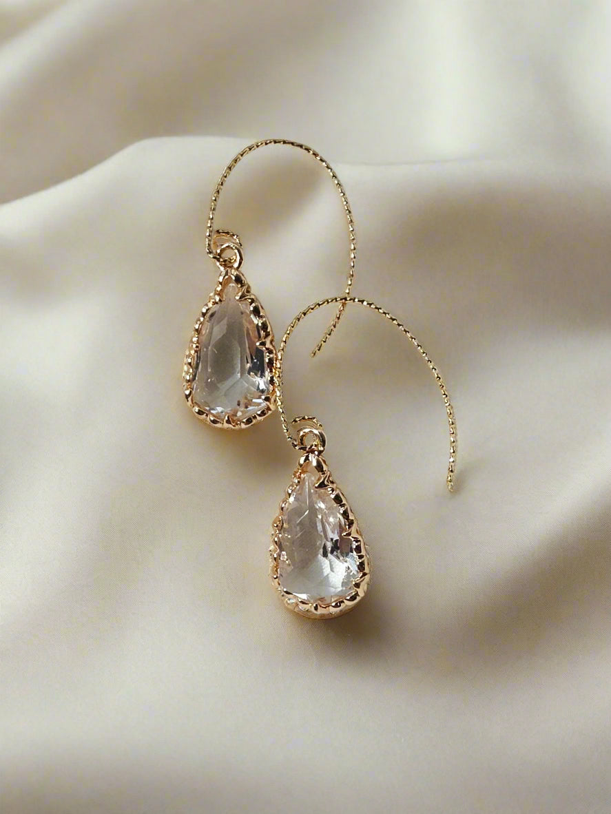 DANA - Crystal Gold & Crystal drop earring
