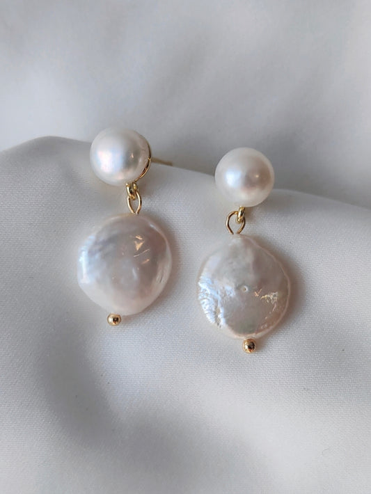BROOKE - Contemporary Pearl Bridal Earrings