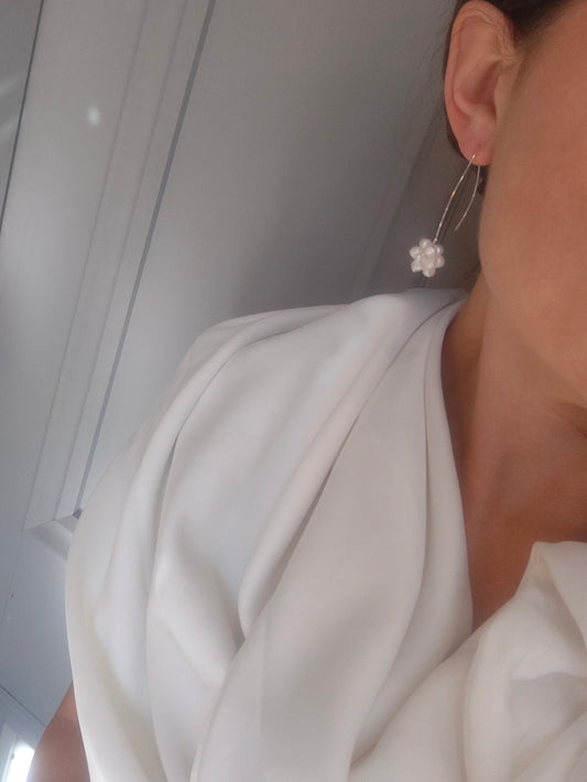 Paige  - Petite Cluster Pearl Drop Bridal Earrings