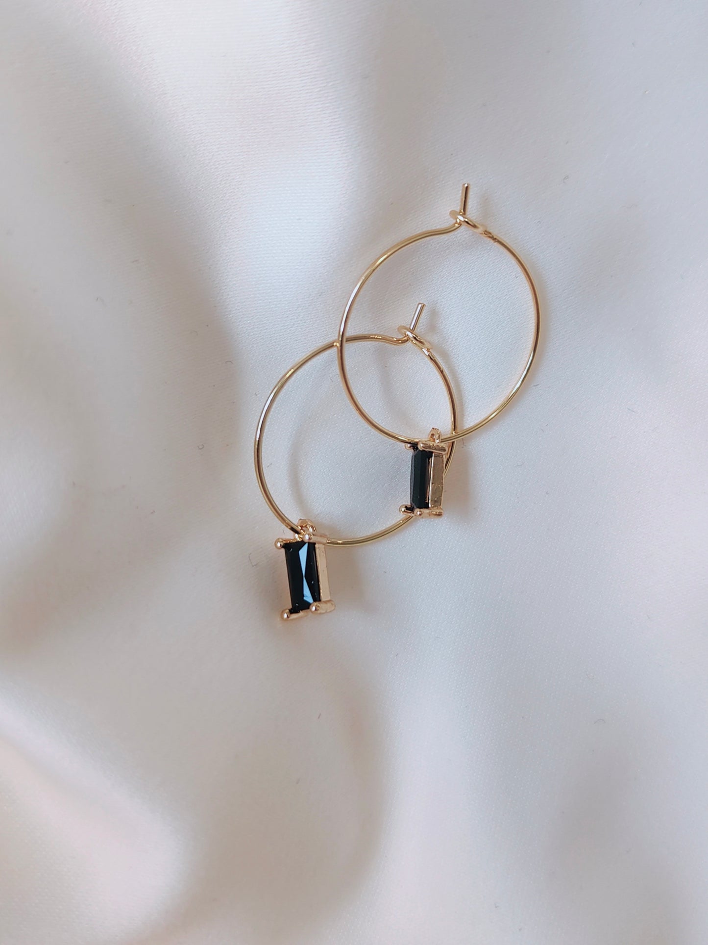 FRANKIE- Contemporary Gem Earrings - Black