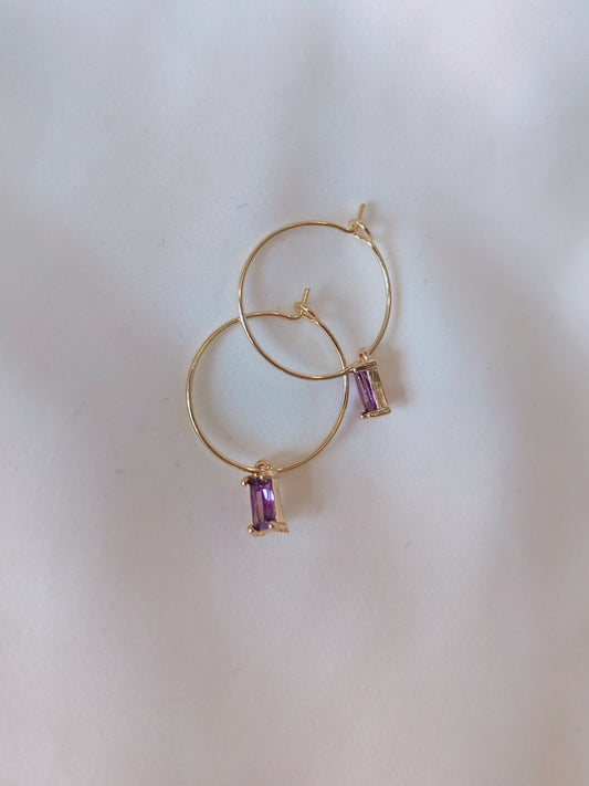 FRANKIE- Contemporary Gem Earrings - Heather