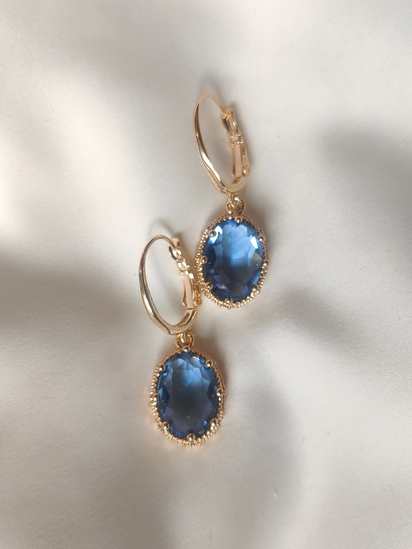 Princess Crystal Earrings - Atlantic Blue