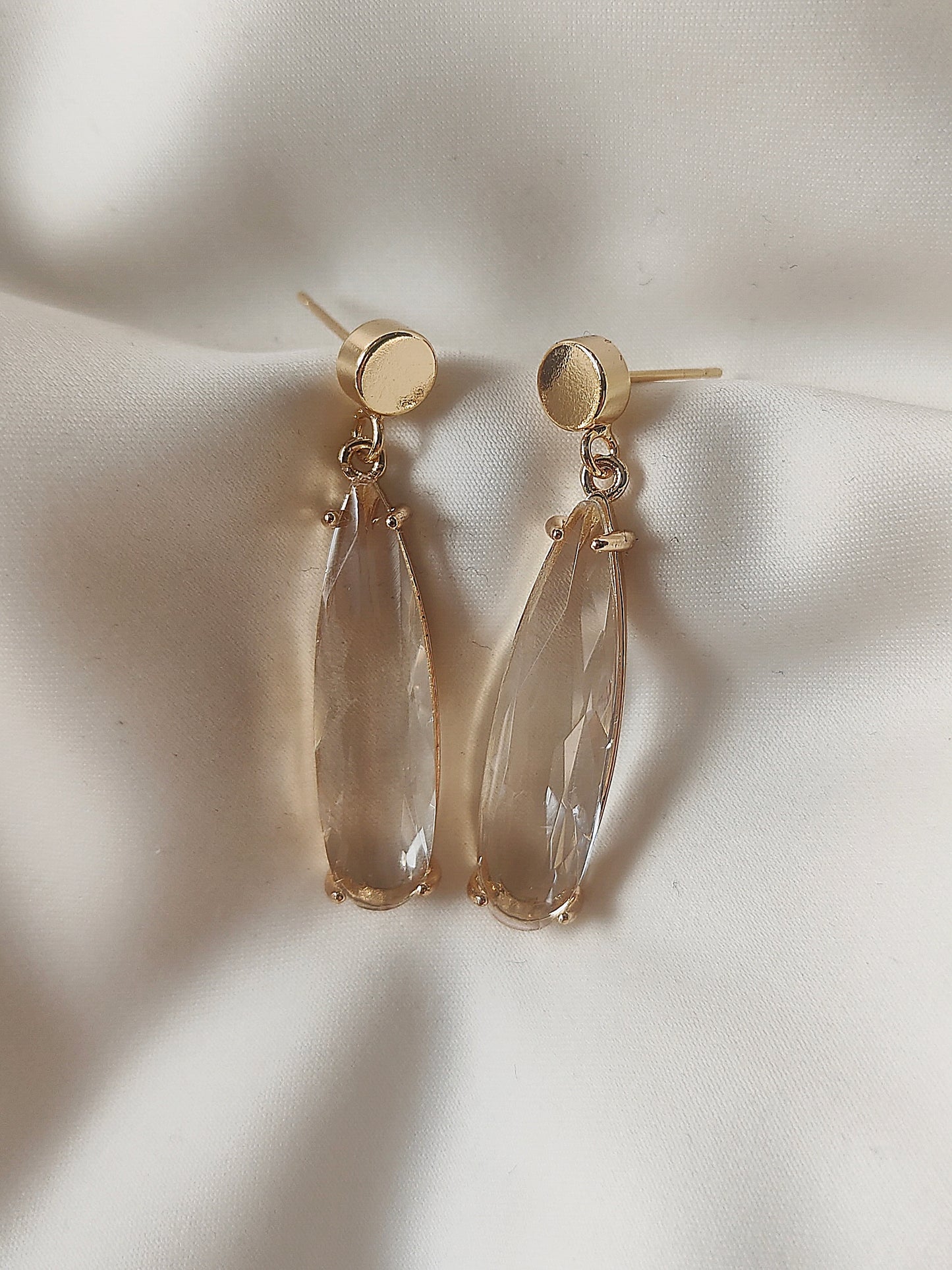 HELEN - Long Crystal Drop Earrings
