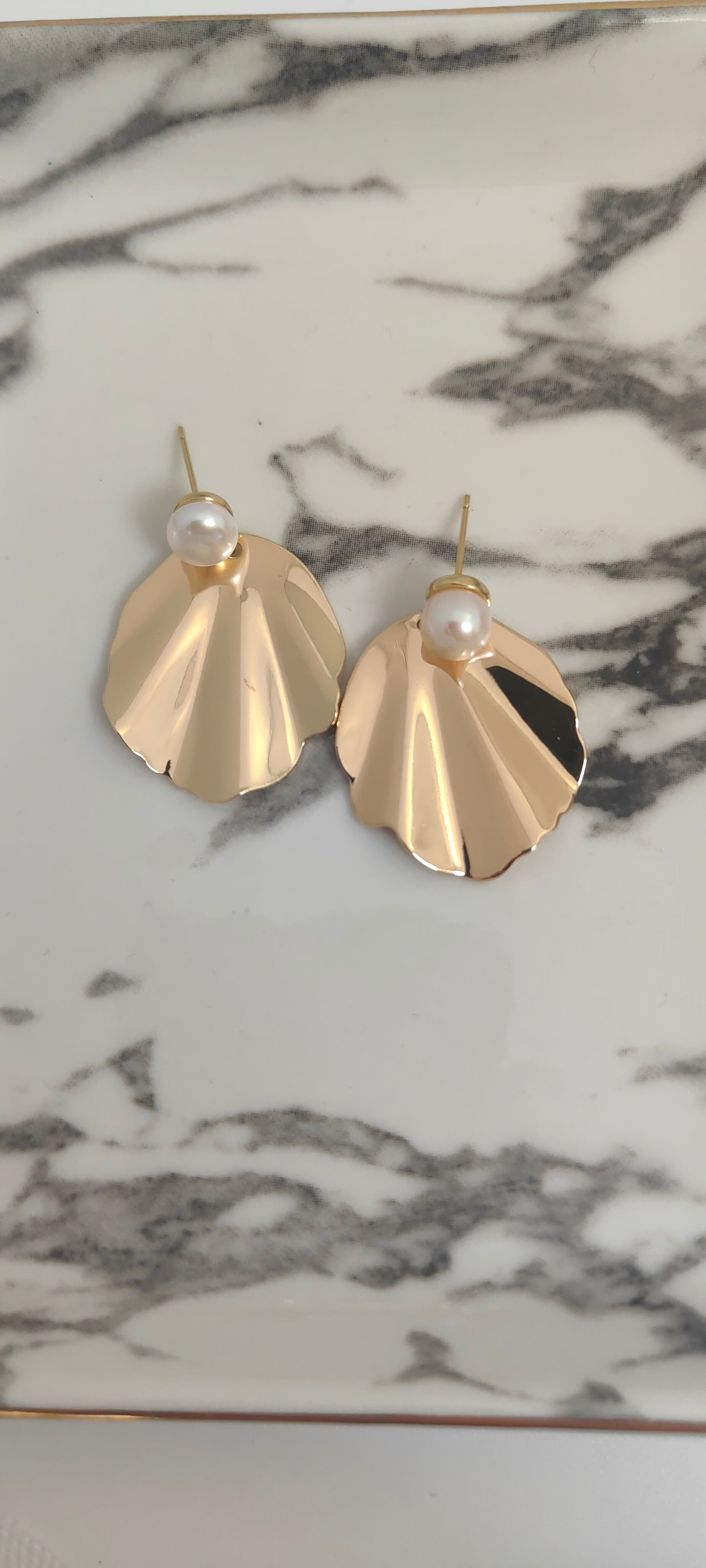 ROSIE - Statement Pearl & Gold Bridal Earrings