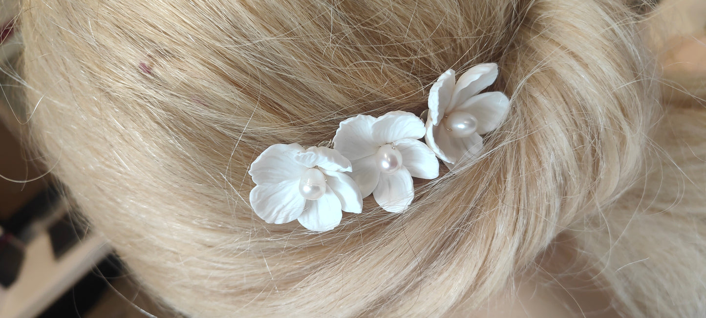 BLANCH COMB - Floral Bridal Hair Accessory