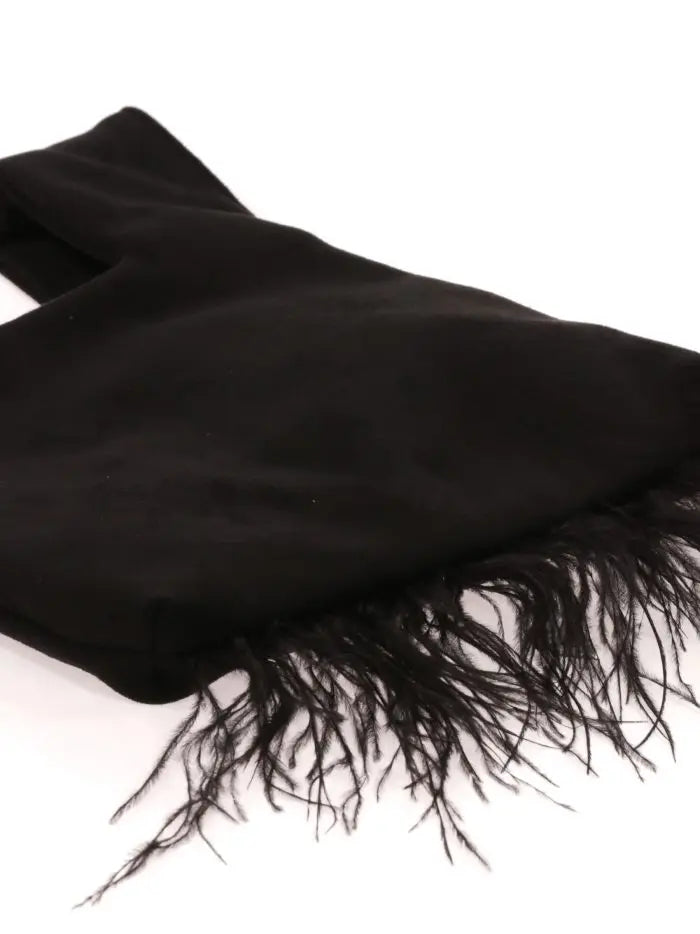 Shannon Bucket Fringe Bag - Black