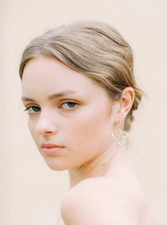 CEOLA - Statement Gold Bridal Earrings