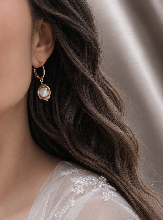 GLADYS - Pearl & Gold Bridal Earrings