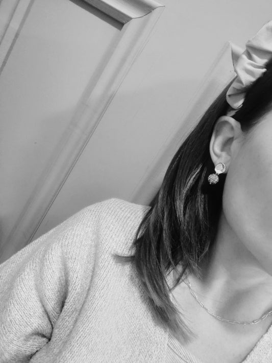 Delores - Glam Crystal Earrings - Black