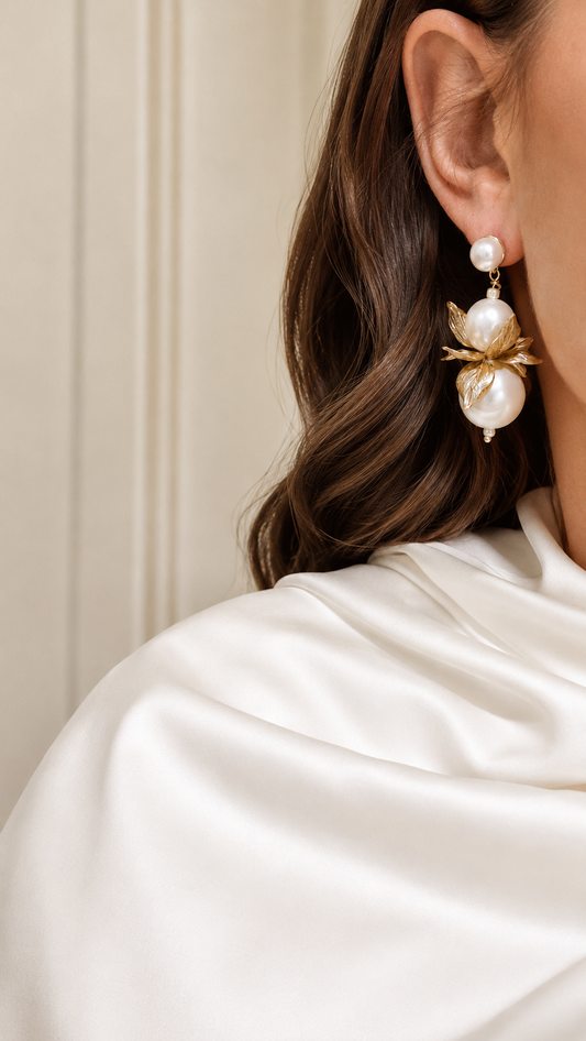 FLORRIE - Pearl and gold earrings