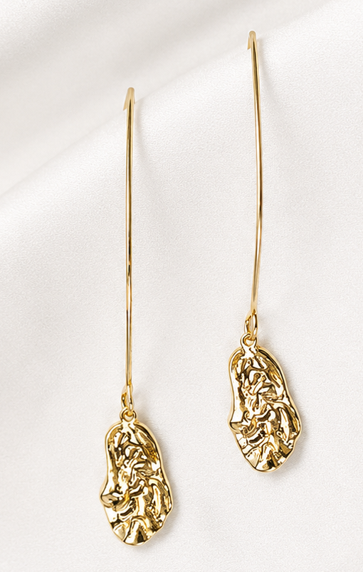 TAMARA - Gold Nugget Drop Earrings