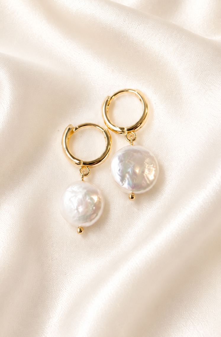 MIRA - Pearl Hoop Earrings