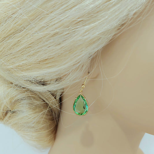 Teardrop Earrings - Spring Green