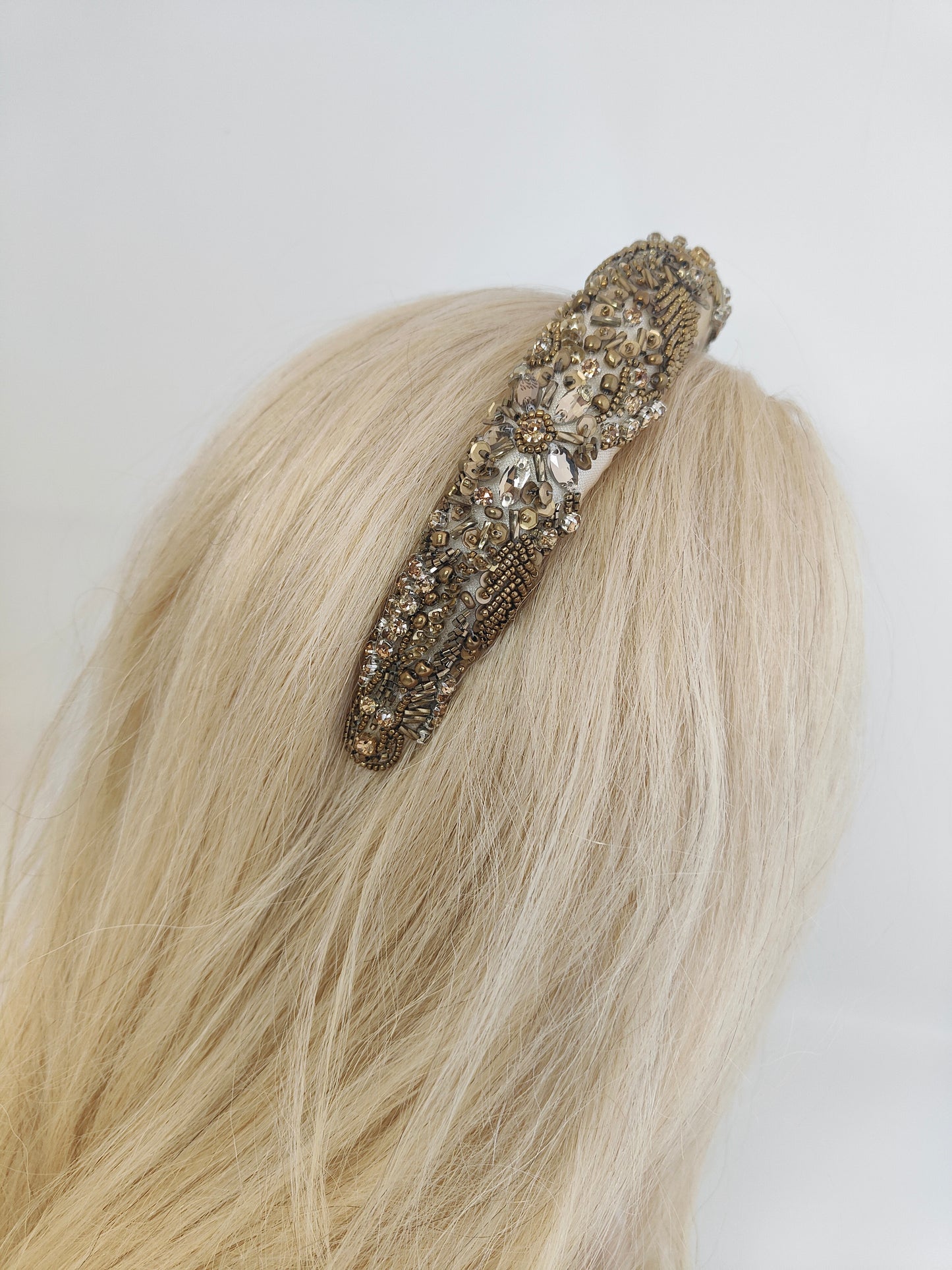 ALEXANDRA - Golden Embellished Bridal Headband