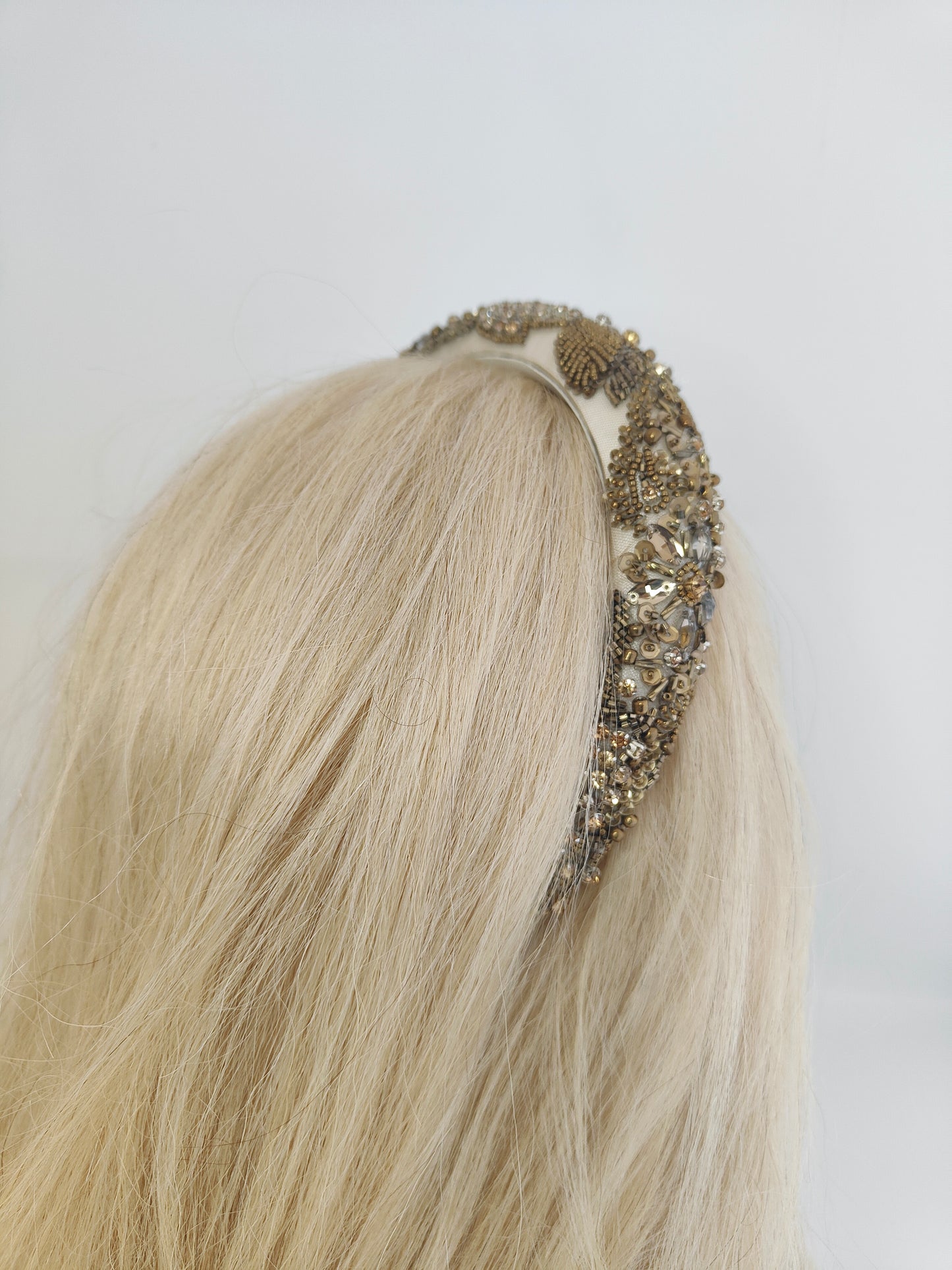 ALEXANDRA - Golden Embellished Bridal Headband