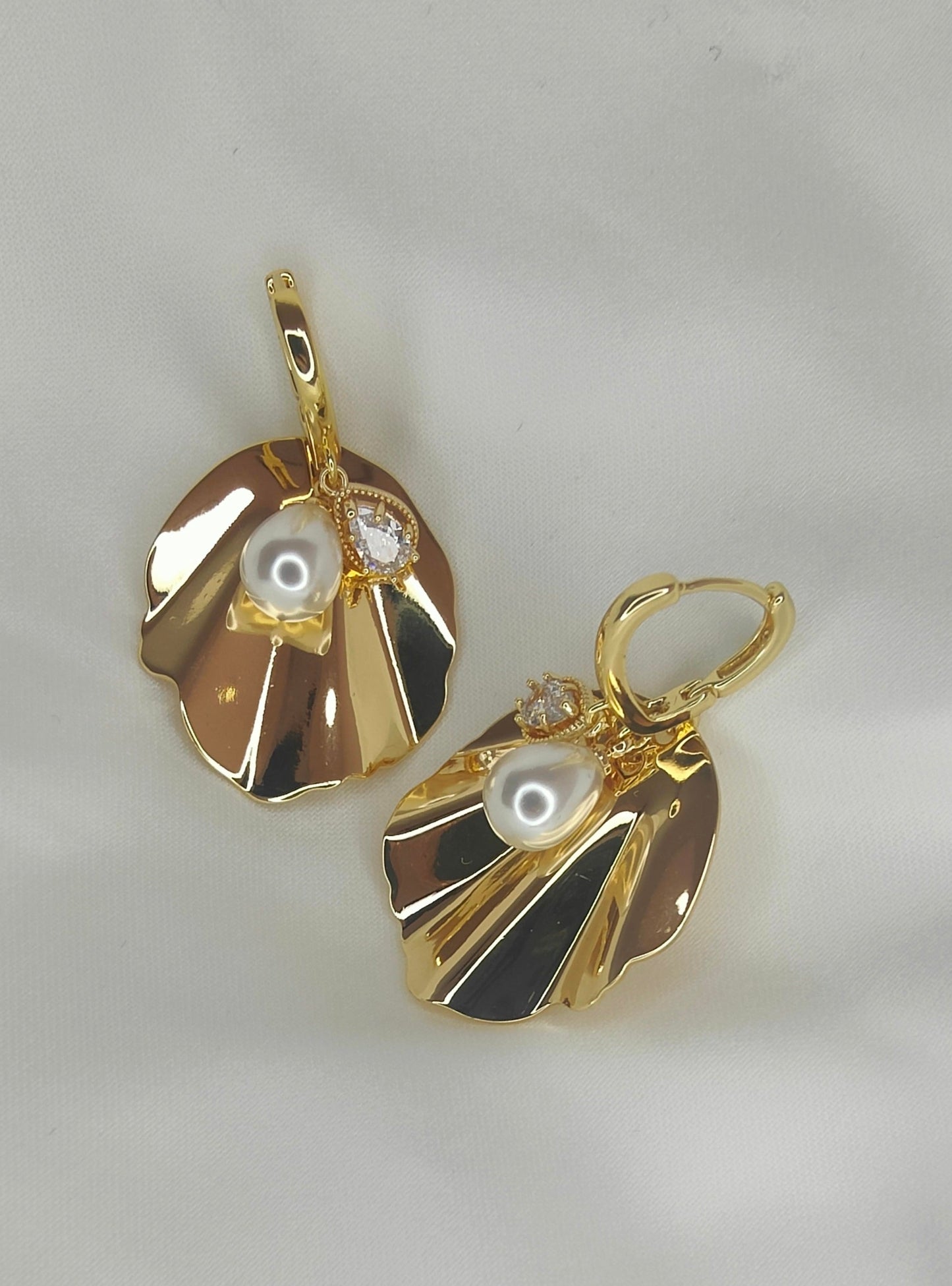 GRETA- Gold & Pearl Statement Bridal Earrings