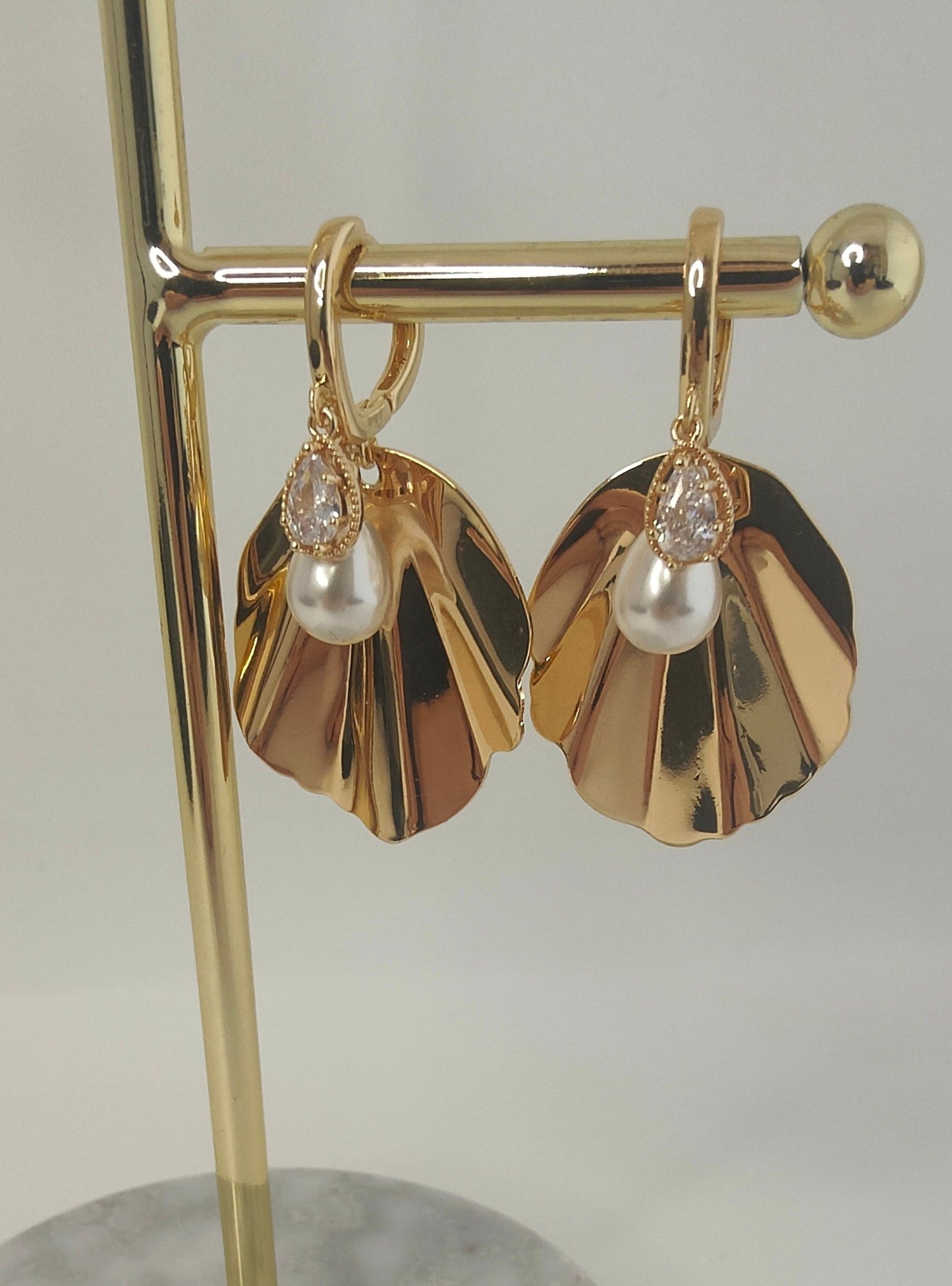 GRETA- Gold & Pearl Statement Bridal Earrings