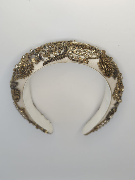 ALEXANDRA - Golden Embellished Bridal Headband
