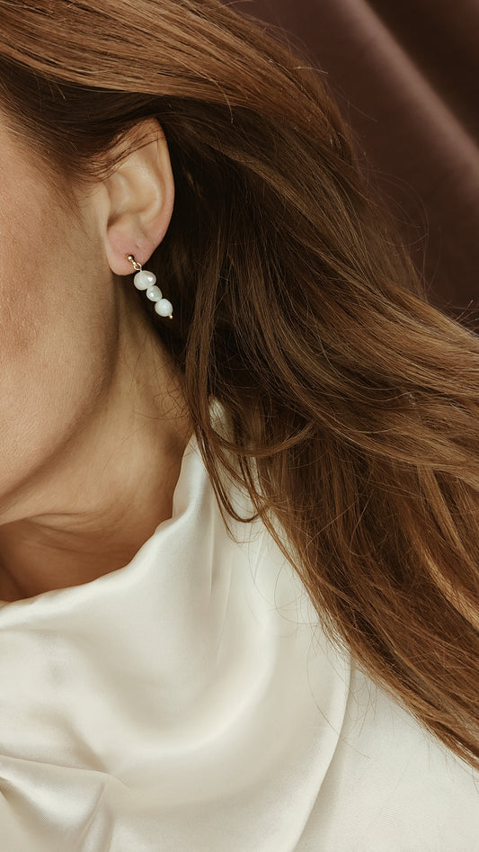 MEGHAN - Pearl Drop Bridal Earrings