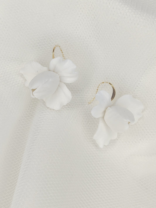 IRIS STUD - Statement Floral Bridal Stud Earrings