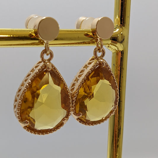ANNA - Teardrop Earrings - Amber