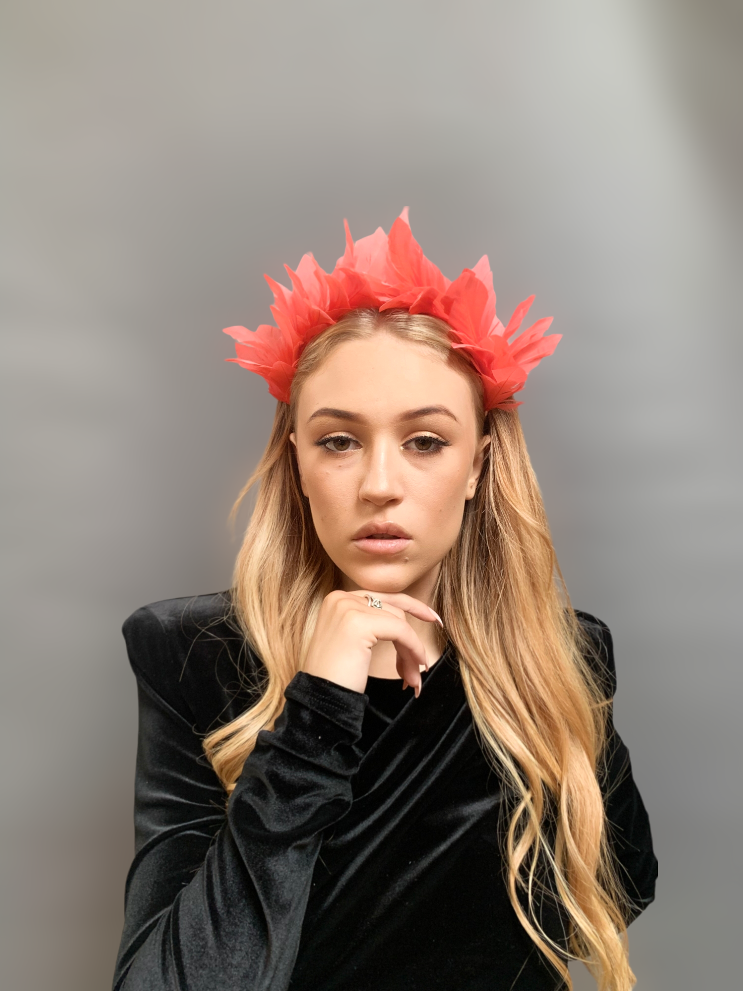 Lulu Feather Crown Coral – KynaMaree