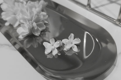 LEANORA - Petite Bridal Earrings - Silver