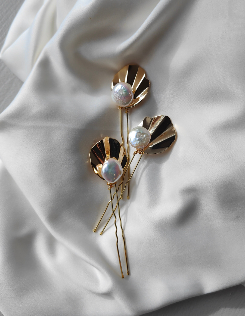 ELODIE -  Contemporary Gold & Pearl Pin Set