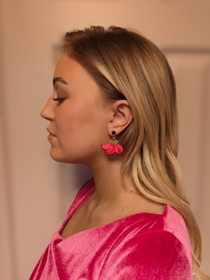 Fleur Earrings - Cerise Pink