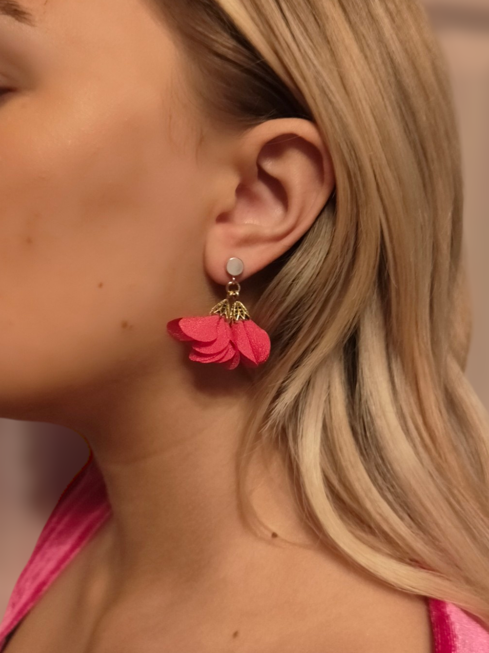 Fleur Earrings Cerise Pink KynaMaree