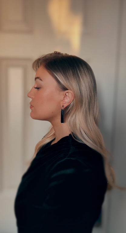 Black Bar Earrings