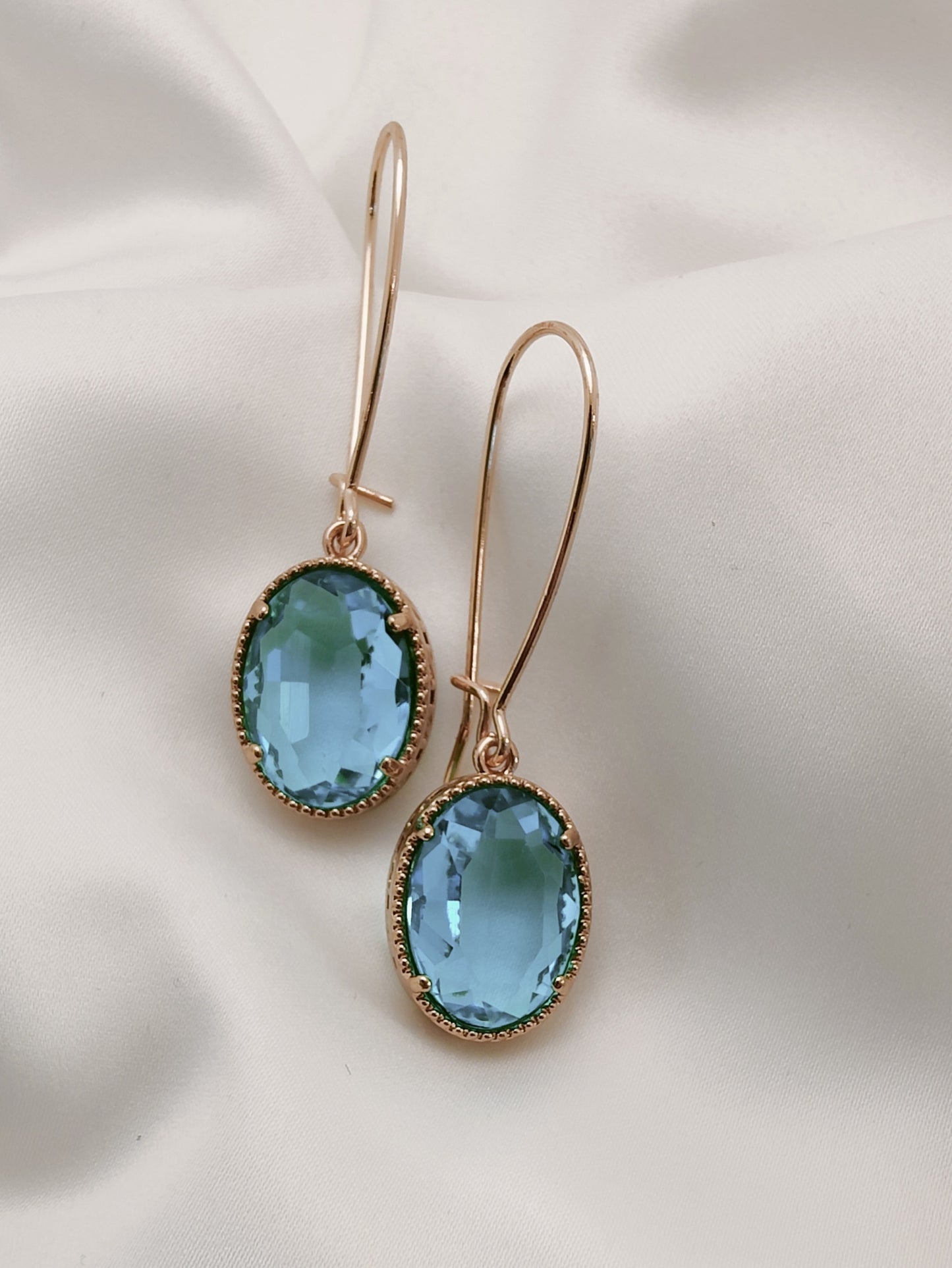 Queen Crystal Earrings - Aqua