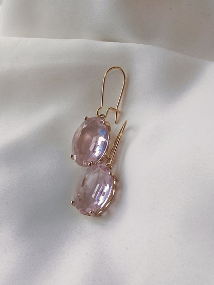 Pretty Crystal Earrings - Blush