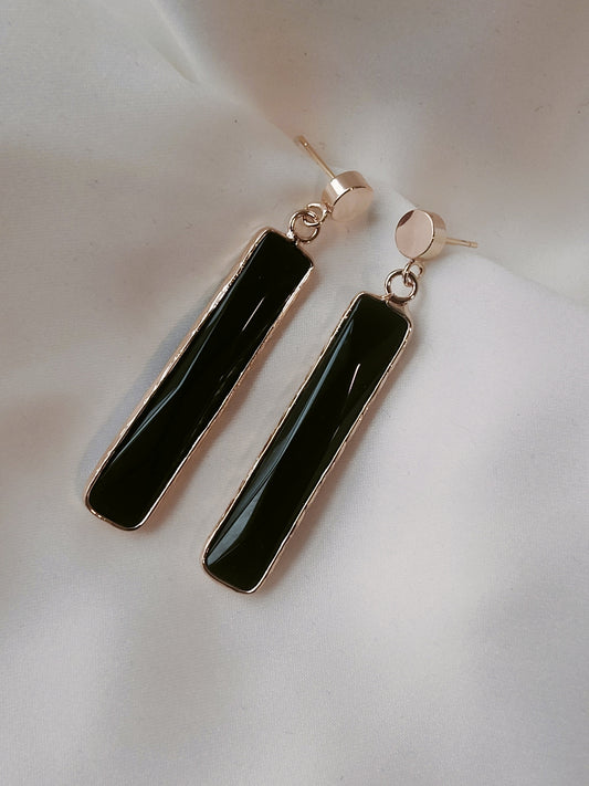 Black Bar Earrings