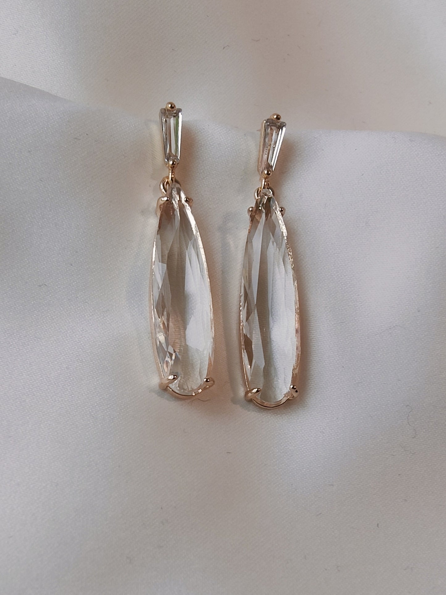 HARPER - Long Crystal Bridal Earrings