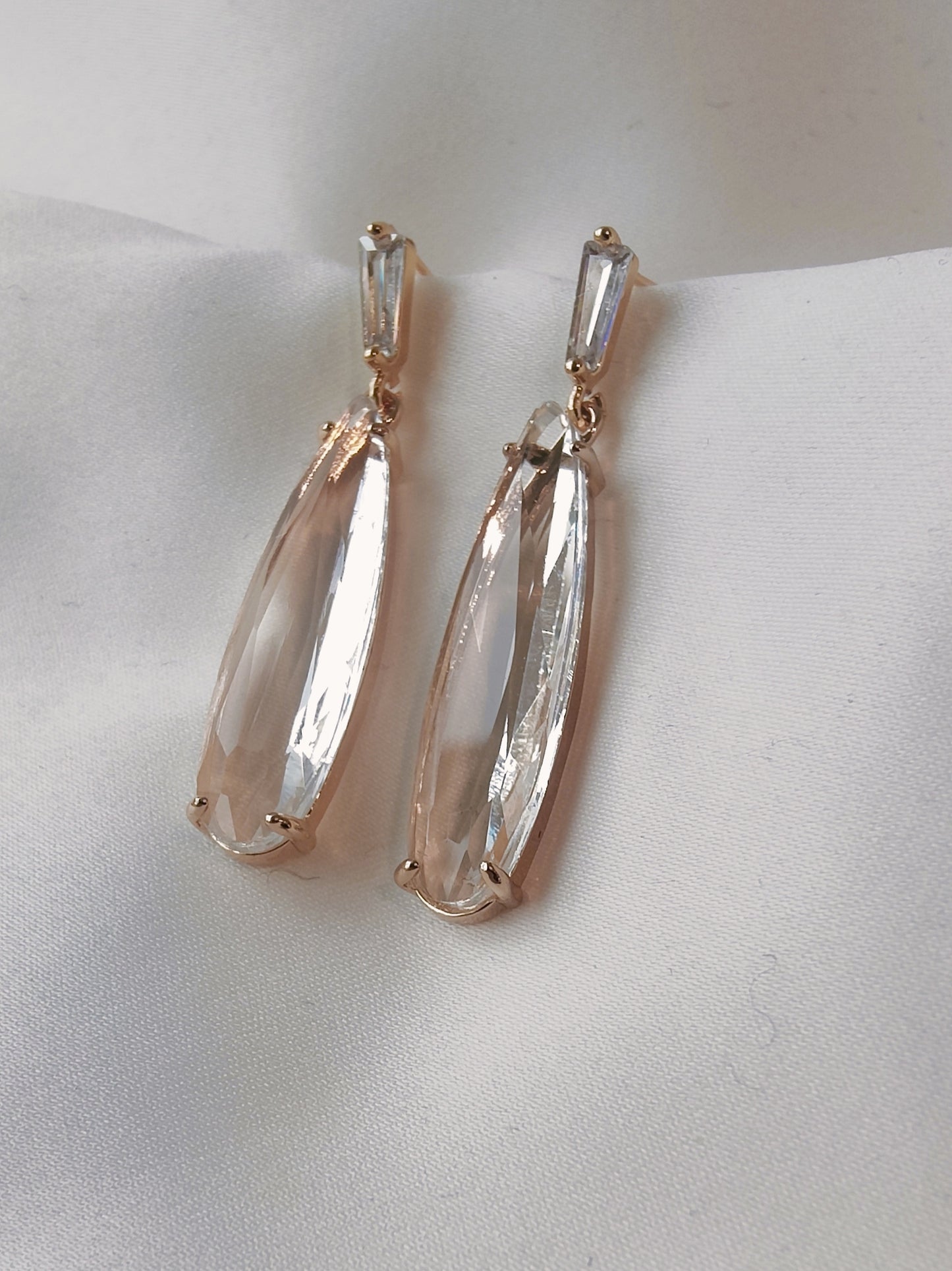 HARPER - Long Crystal Bridal Earrings