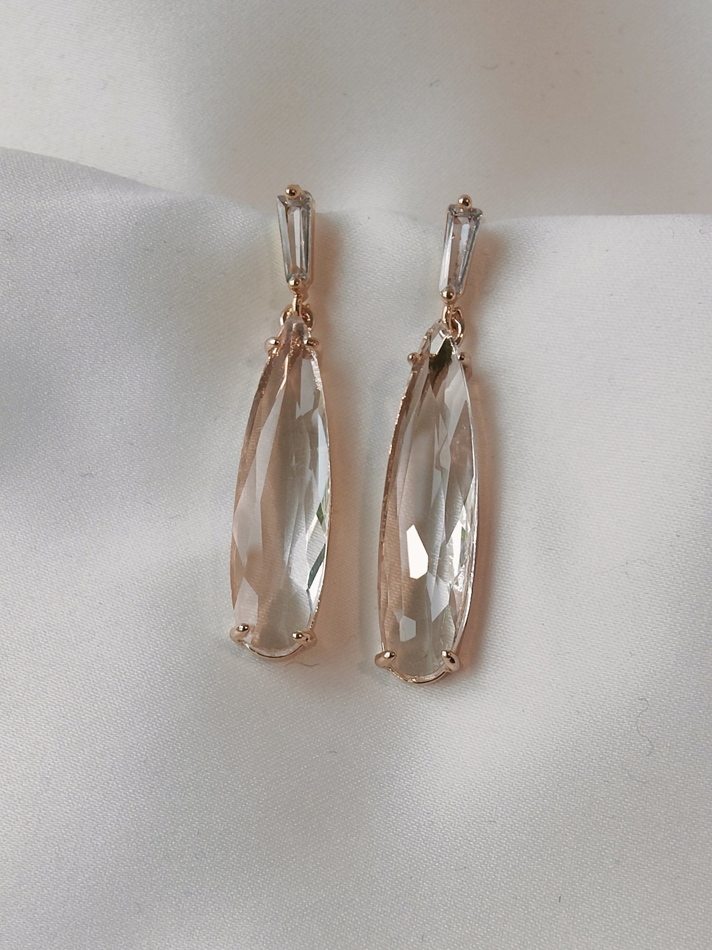 HARPER - Long Crystal Bridal Earrings