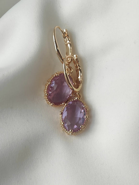 Princess Crystal Earrings - Heather