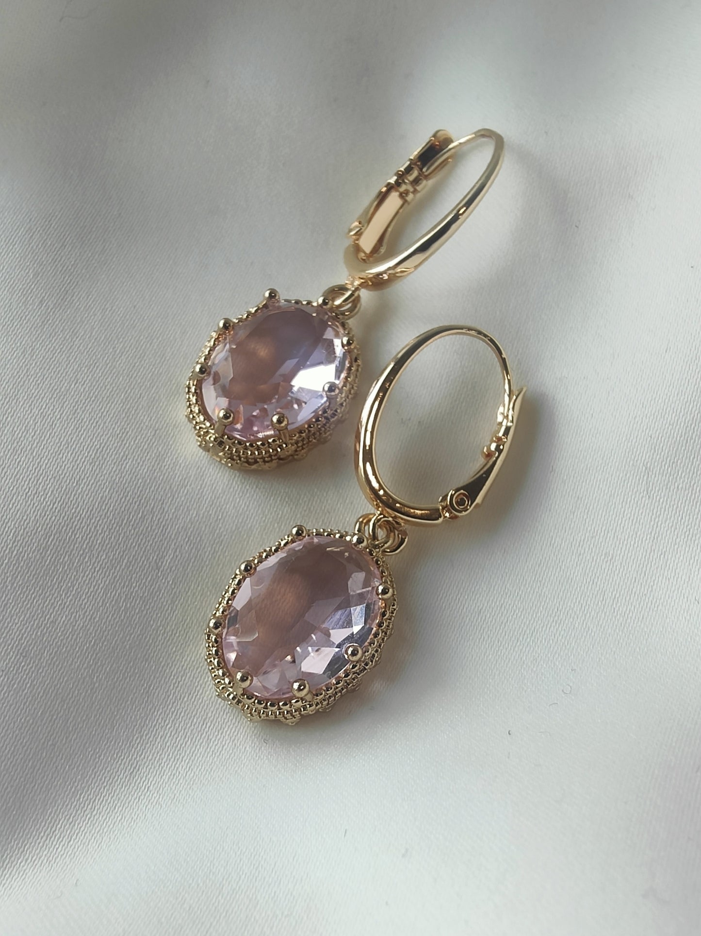 Princess Crystal Earrings - Blush