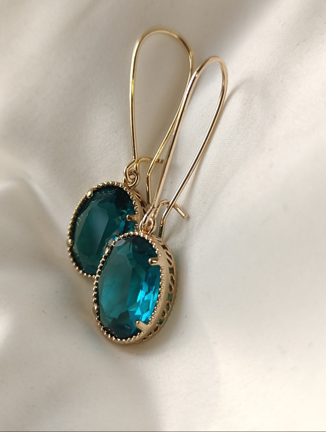 Queen Crystal Earrings - Deep Turquoise
